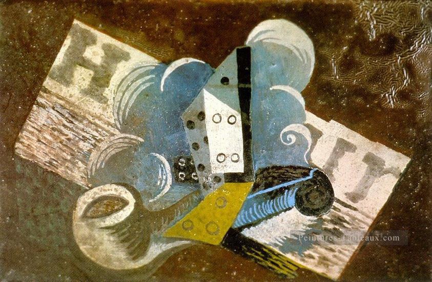 Journal de pipe 1915 cubisme Pablo Picasso Peintures à l'huile